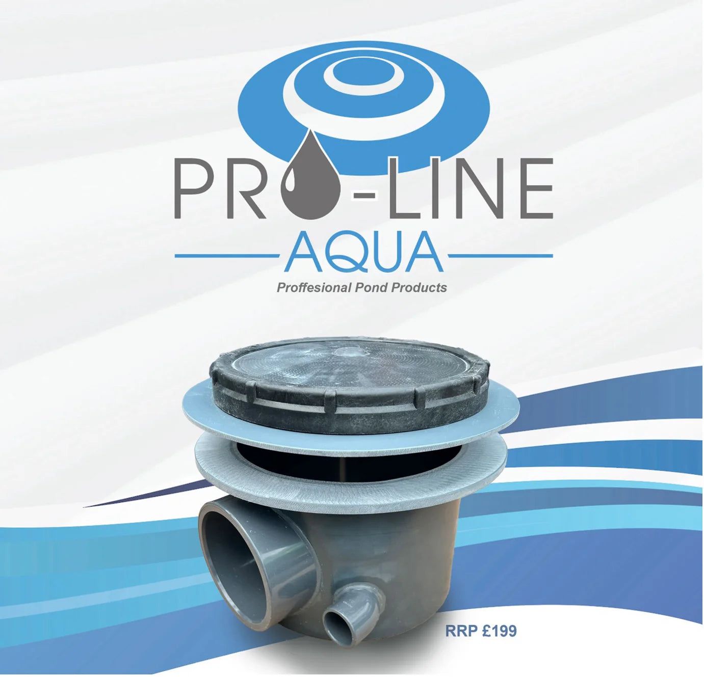 The PROLINE AQUA 4" Aerated Bottom Drain Including Direct Air Feed For Koi Ponds